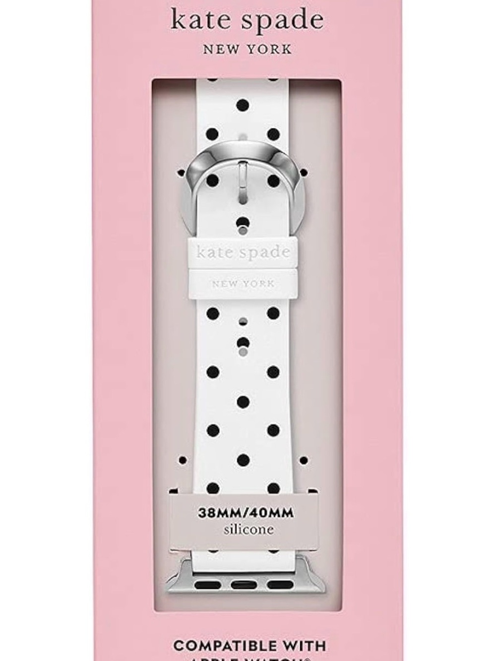 kate spade White with Black Polka Dot Silicone Watch Band